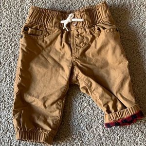 Khaki brown baby Gap pants with red/black plaid